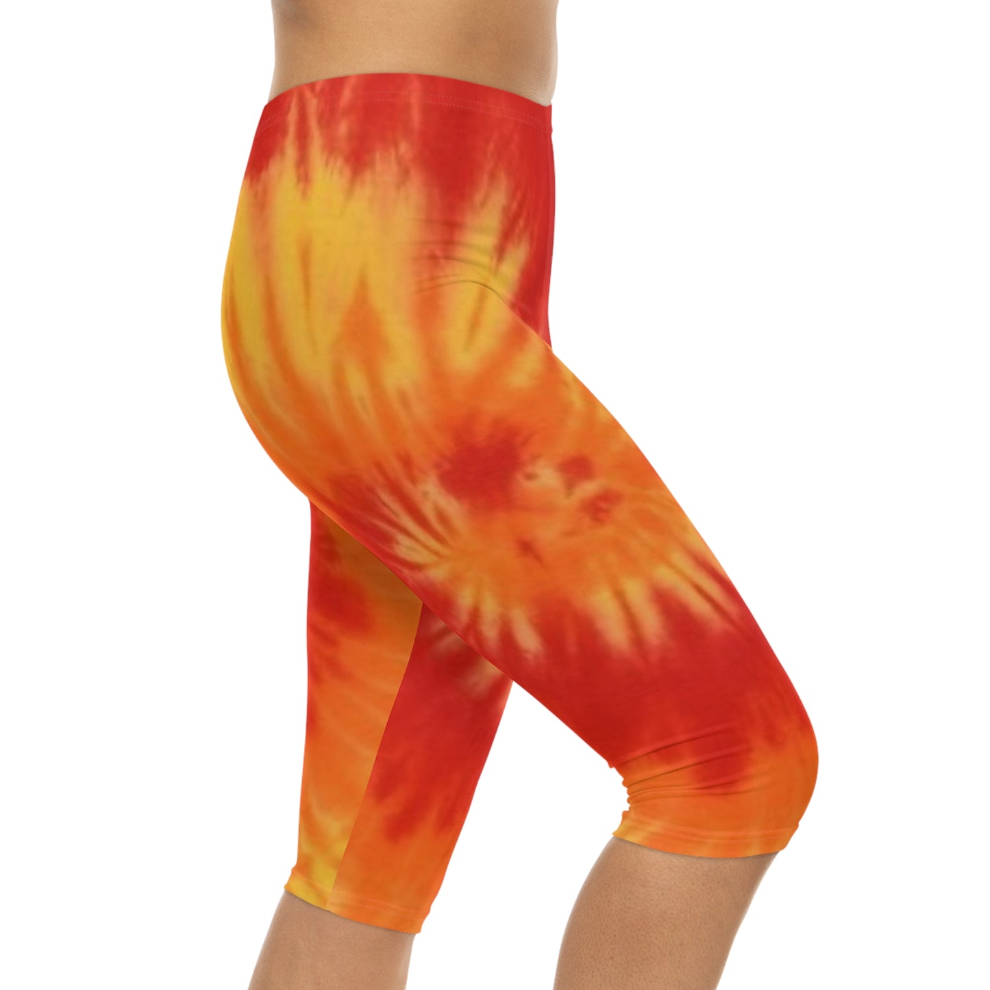 sun sunshine sunflower flame flams fire women woman girl girls tie-dye tye-die tye-dye tie-die tie die tye dye legging capris capri workout shorts pants spandex yoga colorful running