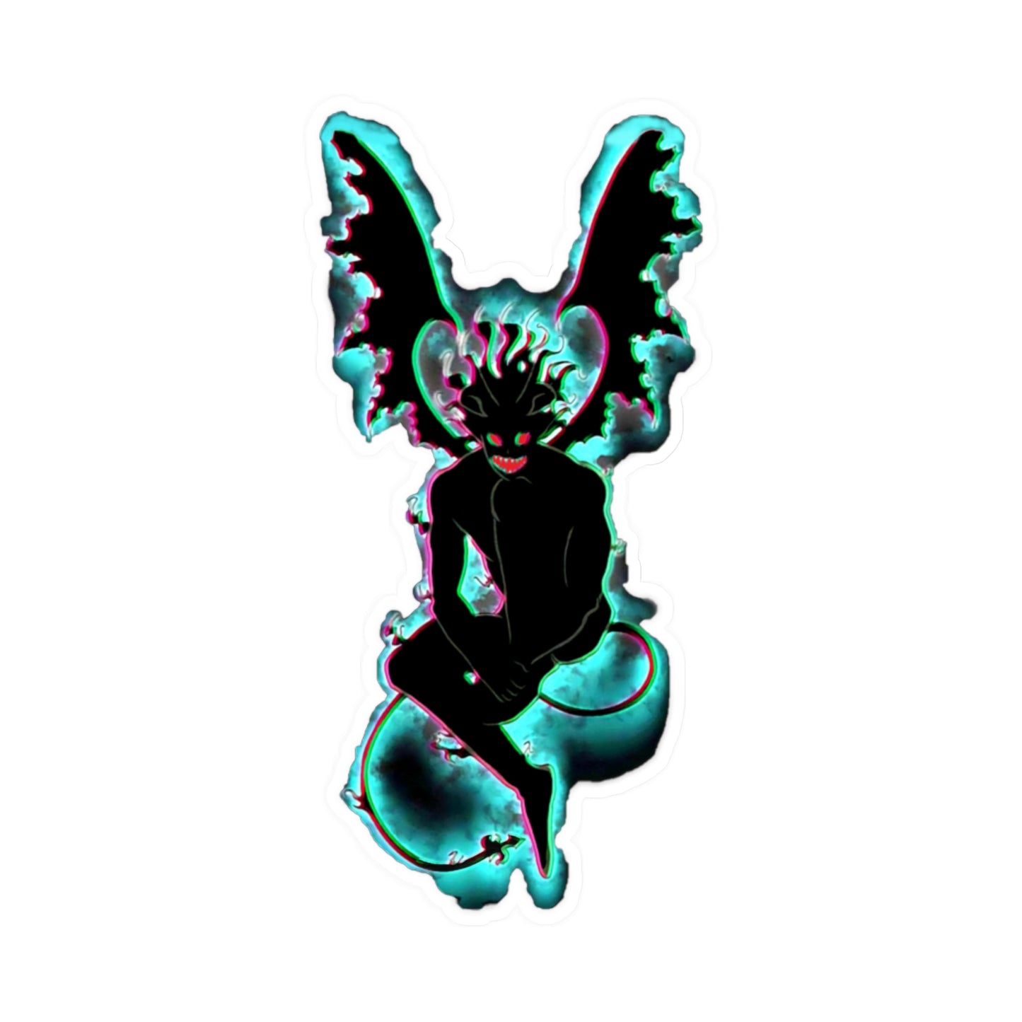 asta Demon Black Clover anti magic anime monster possession evil devil red eyes red eye asta cool anime animation graphic design big waterproof  sticker decal 