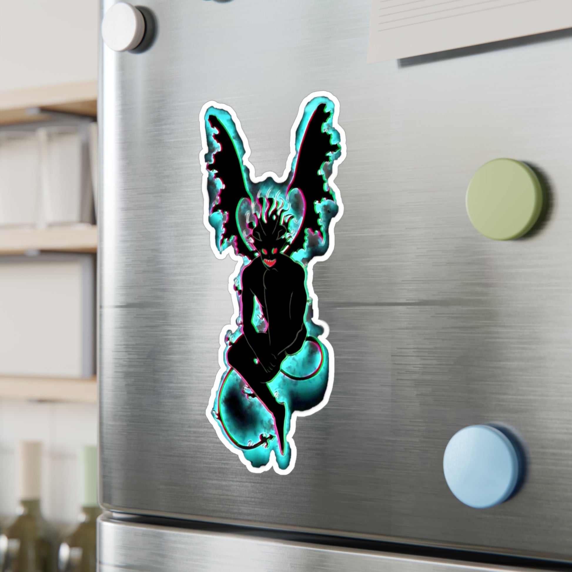 asta Demon Black Clover anti magic anime monster possession evil devil red eyes red eye asta cool anime animation graphic design big waterproof  sticker decal 