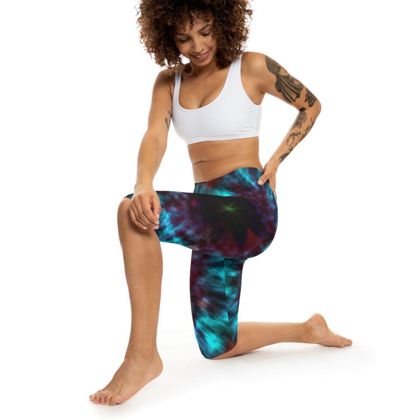 Galaxy Tie-dye Women Capri Leggings