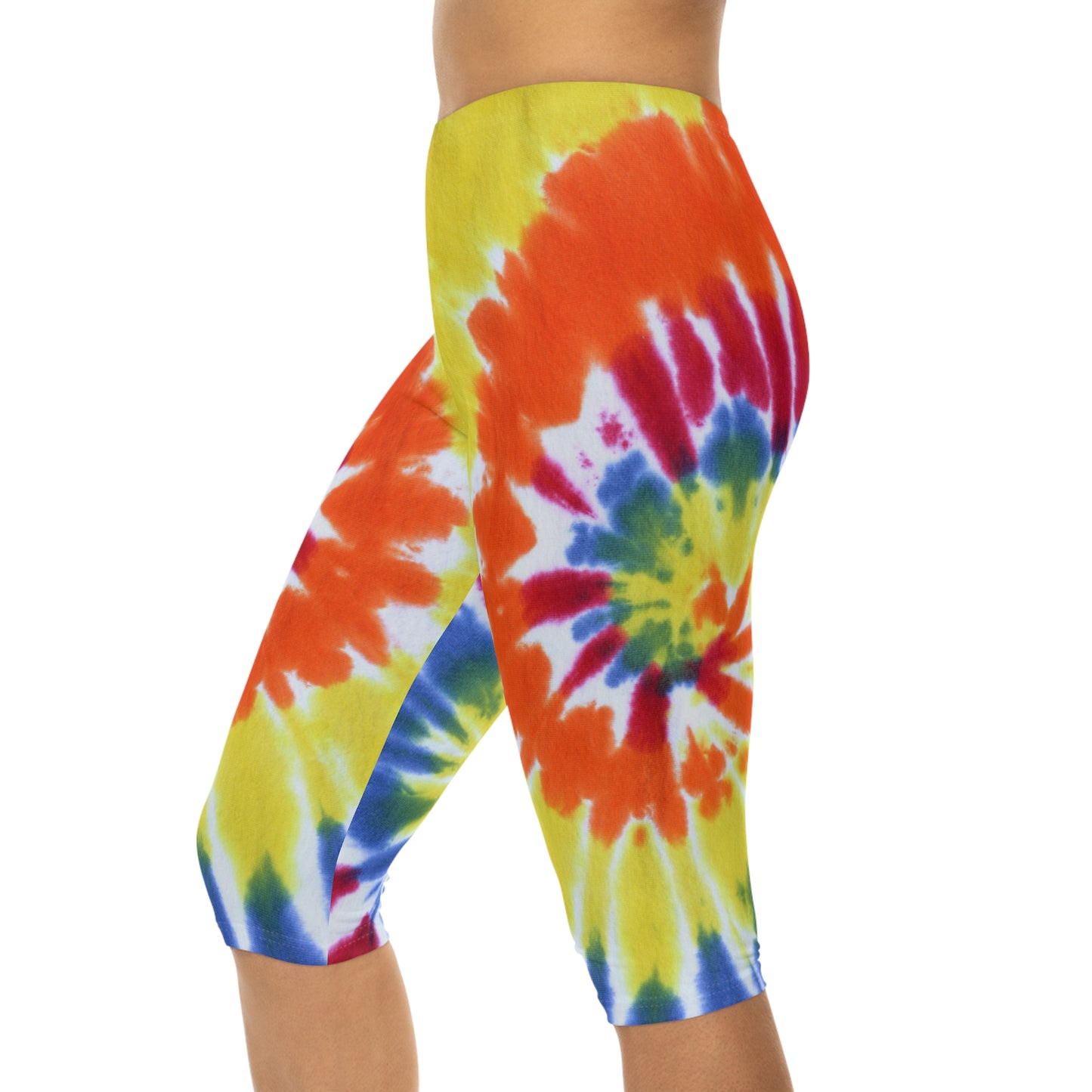 tie-dye tye-dye die-die tie die tye dye leggings capri spandex tights running yoga workout pants woman women colorful rainbow 