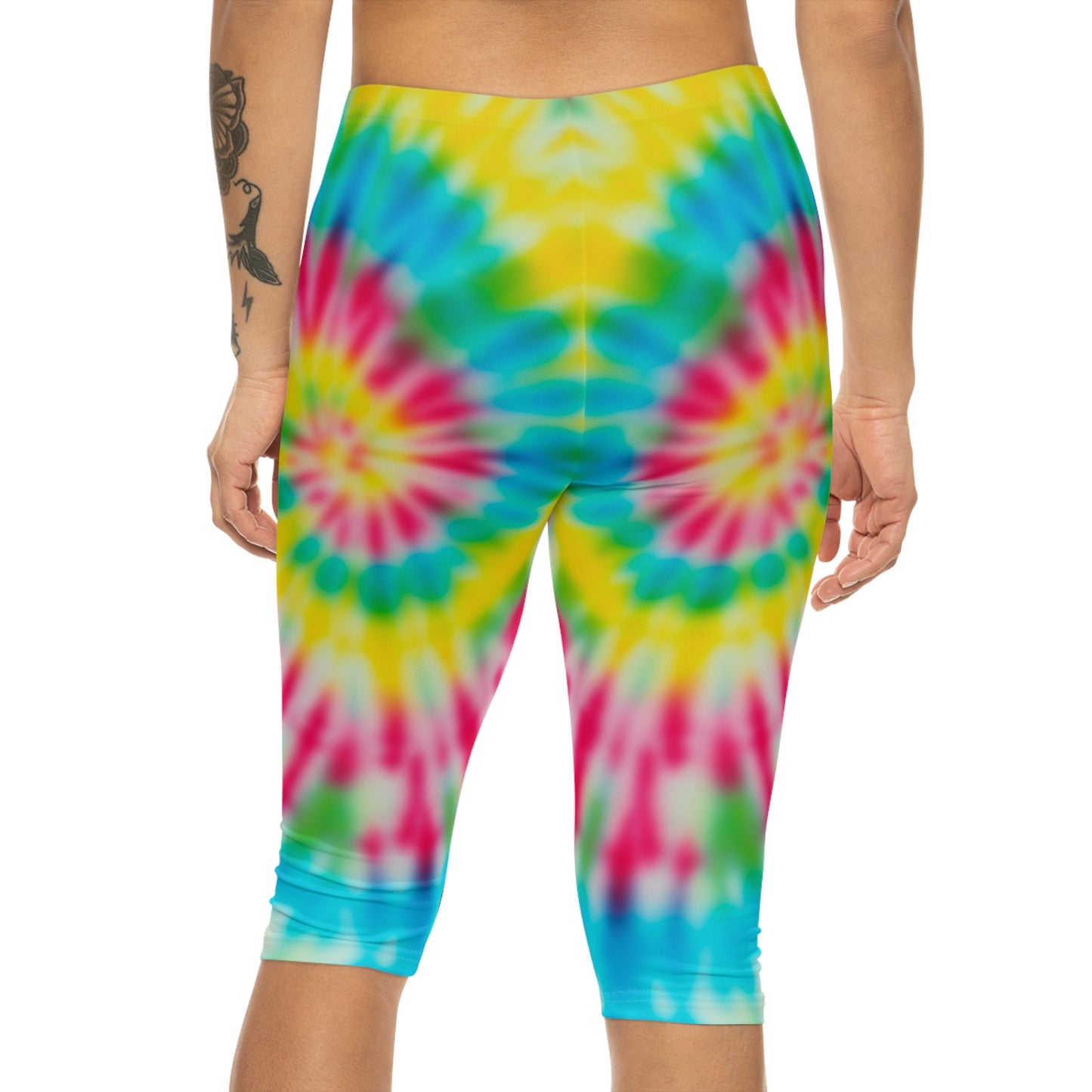 pink blue yellow women woman girl girls tie-dye tye-die tye-dye tie-die tie die tye dye legging capris capri workout shorts pants spandex yoga colorful running 